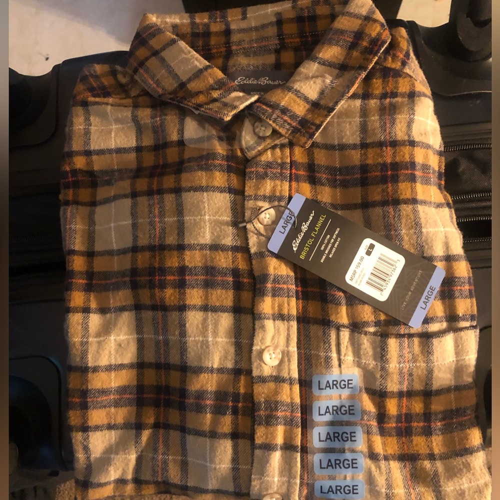 Eddie Bauer Bristol Flannel Size Large Tan
Brand new